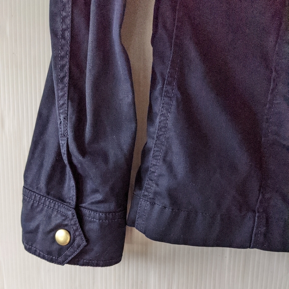 J CREW women's resin coated hooded twill jacket - Picture 6 of 9